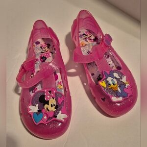 Disney girls size 10 toddler Minnie Mouse Donald Duck jelly sandals VGUC